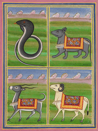 Indian astrological paintings. Fine art print