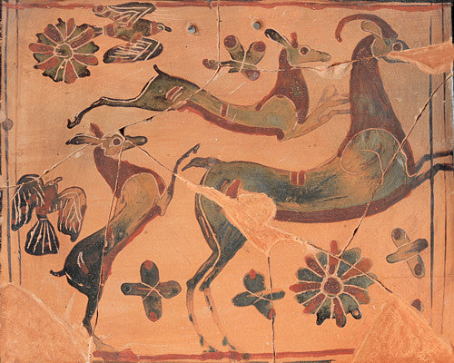 Dedication to Nymphe, Protectress of Marriage.  Ancient Greece. Cclay tablet painting. Fine art print