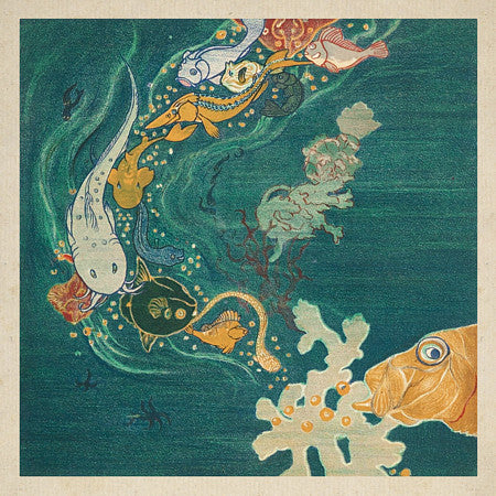 Fantasy ocean fish. Art Nouveau underwater illustration