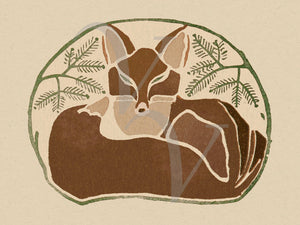Fox and Fern. Art Nouveau nature.