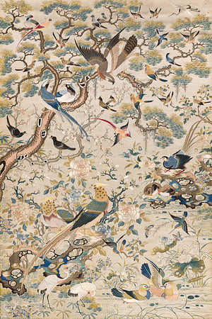 Chinese Qing Dynasty bird embroidery. FIne art print