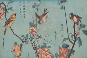 Birds in Wildflowers by Utagawa Hiroshige. Japanese woodblock artwork