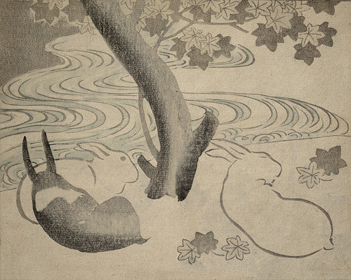 Rabbits Under a Maple Tree by Aikawa Minwa