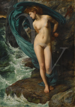 Andromeda painting by Edward Poynter. Antique mythological nude. Fine art print