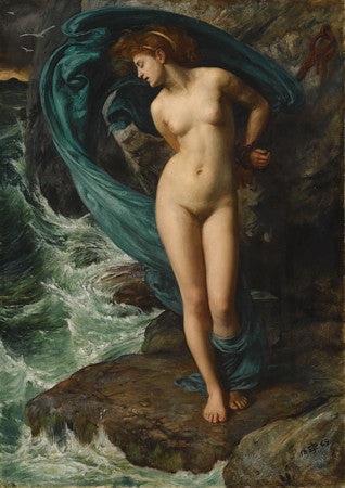 Andromeda painting by Edward Poynter. Antique mythological nude. Fine art print