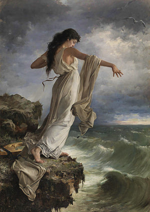 Death of Sappho painting by Miguel Carbonell Selva. Fine art print
