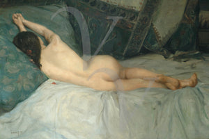 Sleeping woman painting. Fine art print