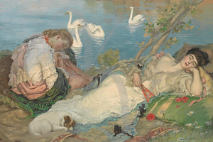 Endormies. Painting by Australian artist Rupert Bunny. Fie art print