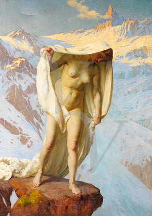 Spirit of the Mountains. Female nude painting. Fine art print