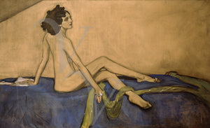 Nude painting of Ballets Russes dancer Ida Rubinstein. Fine art print 