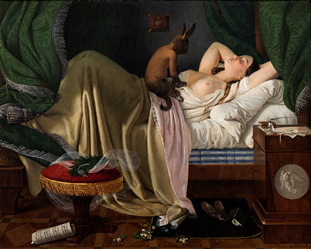 Nightmare by Ditlev Blunck. Dreaming woman with a demon sitting on her body. Fine art print