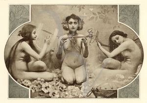 Musical Nymphs by Koloman Moser. Art Nouveau nudes. Fine art print