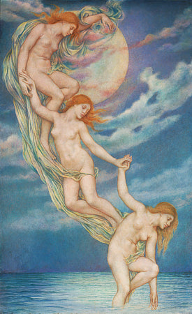 Moonbeams Dipping Into The Sea by Evelyn de Morgan. Fine art print