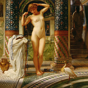 Diadumene by Edward John Poynter. Classical nude in exotic setting. Fine art print 