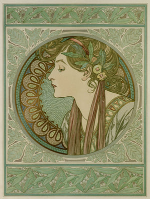 Amethyst by  Aphonse Mucha. Art Nouveau woman. Fine art print 