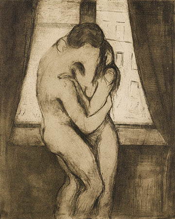 The Kiss by by Edvard Munch, Lovers. Fine art print 