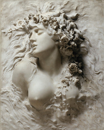 Ophelia  by Sarah Bernhardt. Marble sculpture. Fine art Print