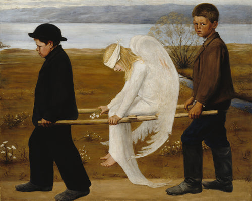 The Wounded Angel by by Hugo Simberg. Finnish Symbolist painting. Fine art print 