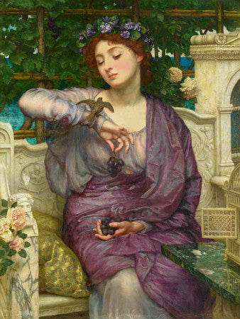 Lesbia and Her Sparrow by Sir Edward John Poynter . Fine art print