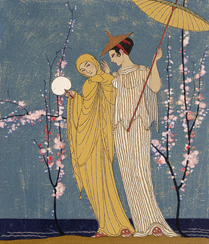 Chansons de Bilitis lovers by Georges Barbier. Fine art print