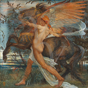 Pegasus by Walter Crane. Mythological painting. Fine art print
