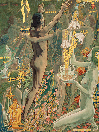 La Forêt Magique  by Marcel-Lenoir. Pagan Art Nouveau. Fine art print