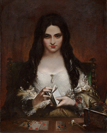 The Wish by Theodor von Holst. Fortune teller painting. Fine art print 