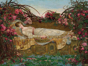 The Sleeping Beauty by by Archibald Wakley. Pre-Raphaelite painting