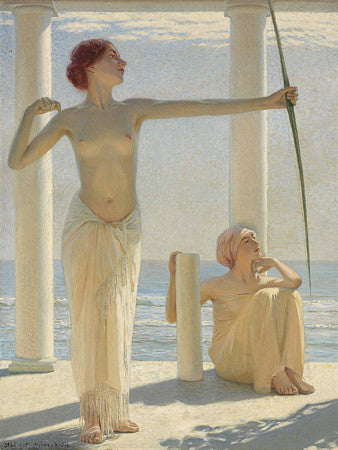 Die Bogenschützin (the Archer)  painting by Max Nonnenbruch. Fine art print