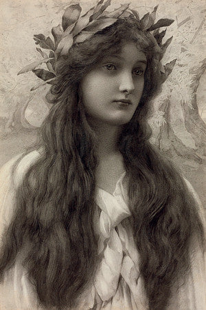 Maiden with a Laurel Wreath by Henry Ryland