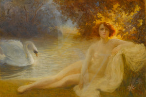 Leda and the Swan. Mythological painting