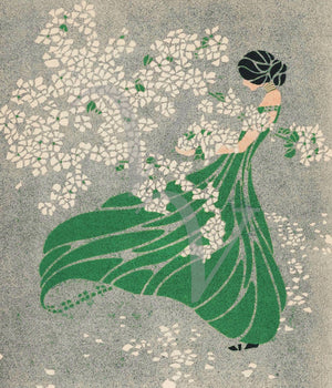 Art Nouveau woman with blossoms