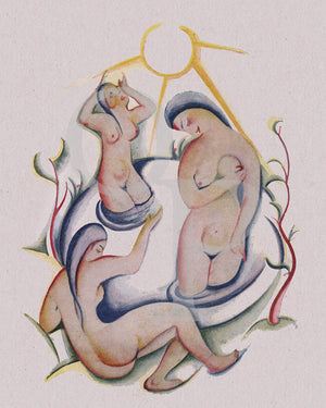 Women Bathing 1920s artwork