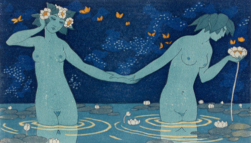 Le Vieillard et les Nymphes by Georges Barbier