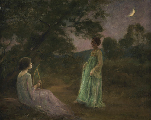 Night Landscape with Two Girls by Joan Brull