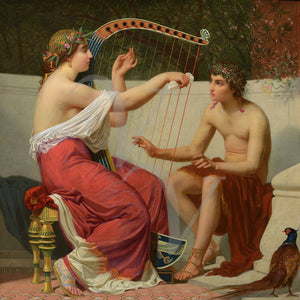 Calliope Teaches Music to the Young Orpheus. Greek mythology