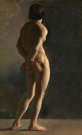 Male Nude seen from Behind painting by Hippolyte Flandrin