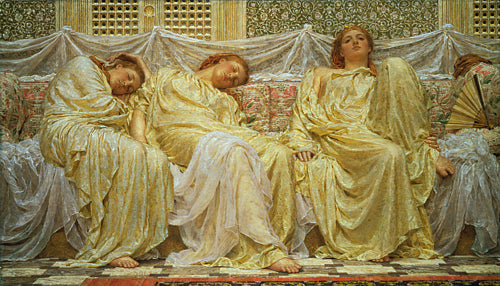 Dreamers by Albert Joseph Moore. Painting of decadent women sleeping