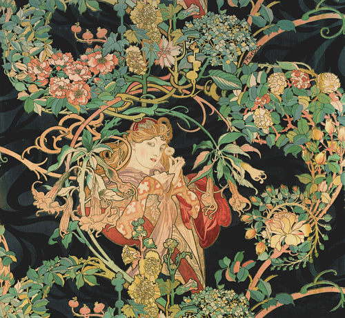 Femme à la Marguerite by Alphonse Mucha. Art Nouveau woman with flowers