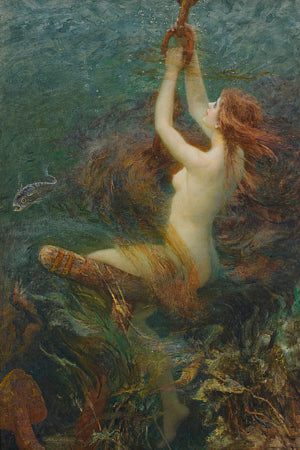 A Fantasy of the Deep by Arthur Hopkins. Sea siren painting