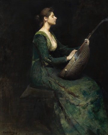 Lady with a Lute by Thomas Wilmer Dewing 