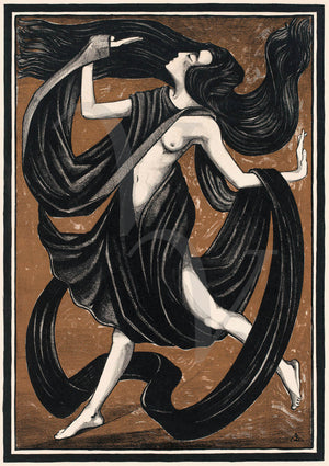 Draped Dancer. Art Nouveau print