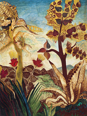 Art Deco Landscape. Tropical Trees and Plants. Fine Art Print
