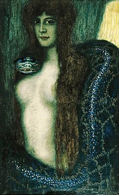 Sin by Franz von Stuck. Woman with snake painting. Fine art print