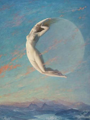 Selene Moon Goddess. Victorian Painting. Fine Art Print