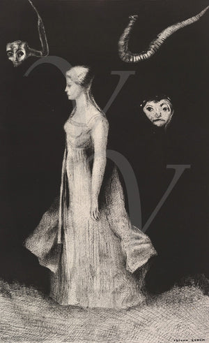 The Haunting (Hantise) by Odilon Redon. Symbolist. Dark Gothic. Fine art print