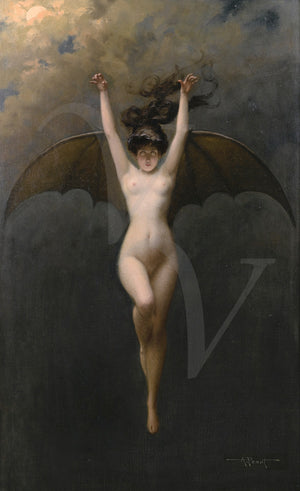 The Bat Woman. Gothic Nude. Fine Art Print