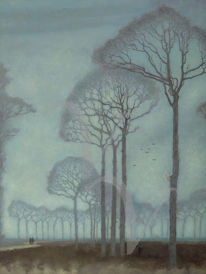 Row of Trees painting Jan Mankes. Misty forest. Fine art print