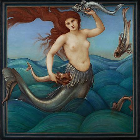 Sea Nymph by Edward Burne-Jones. Pre-Raphaelite painting. Fine art print