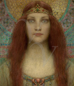 Portrait of a Woman. Pre-Raphaelite Style Beauty Painting. Fine Art Print